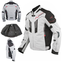 Giacca Moto Tessuto Sport Protezioni Ce Riflettente Ventilata Grigio S precio