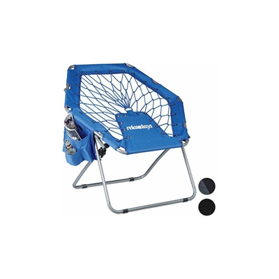 Sedia da Campeggio Pieghevole con Tasche laterali Elastica vari colori colore : BLU