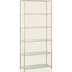 SKLUM Scaffalatura a 5 ripiani in metallo e vetro verticale Celadon Acciaio - Cristallo en oferta