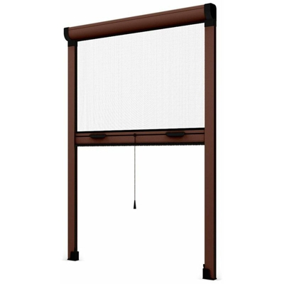Zanzariera a rullo 'Gold roll' per porte e finestre adattabile su misura in kit -VERTICALE / 80 X H 250 CM / MARRONE