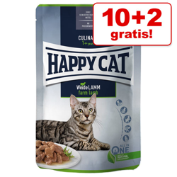 10 + 2 gratis! 12 x 85 g Happy Cat Buste Meat in Sauce - Mix 2: Agnello, Manzo, Anatra, Pollame precio