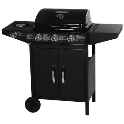 Barbecue A Gas ''''festa 4'''' - 4 Bruciatori Di Cui Un Lato - 10.5kw - Nero