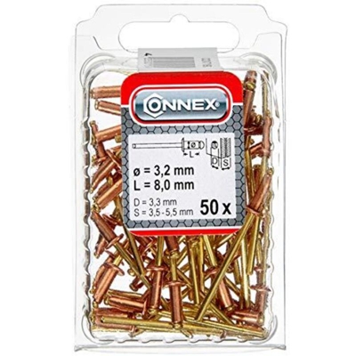 BLISTER 50 RIVETTI CIECHI IN RAME 3,2X8,0 S/S - Masidef