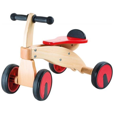 Bolide Rosso In Legno Con Ruote Primi Passi Legler