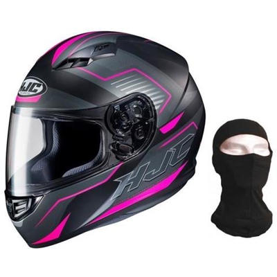 Casco Integrale Hjc Cs15 Trion + Passamontagna - Uomo - Nero E Rosa