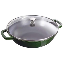 Wok medio ghisa c / coperchio vetro 30cm verde basilico características