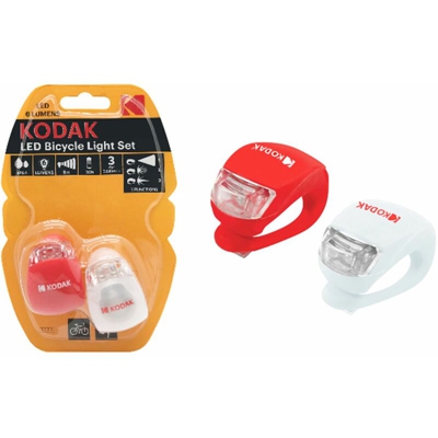 Set luci led bicicletta 6 lumens anteriore e posteriore 30414228 - Kodak
