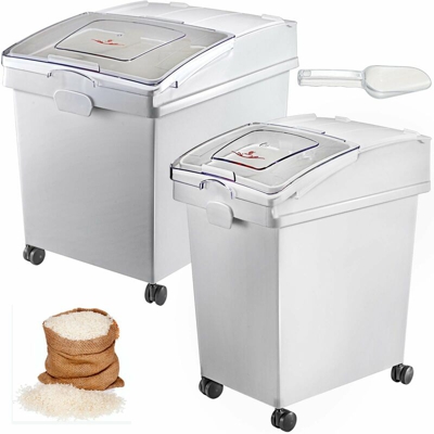 Contenitore Per Riso O Ingredienti 32+20kg Scatola Di Riso Con 4 Ruote 2 Pcs