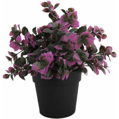 Piante Finte Artificiali Decorative Interno Esterno Giardino Vaso PVC Verdelook - Colore: Foglie Viola