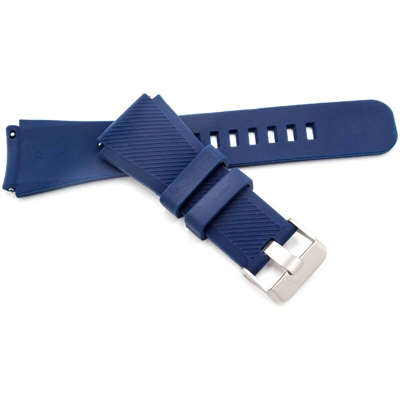 cinturino di ricambio compatibile con Samsung Gear S3 Classic SM-R770, S3 Frontier SM-R760 smartwatch - 13cm + 8,3 cm, silicone, blu scuro - Vhbw