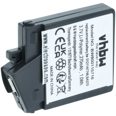litio-polimeri batteria 270mAh (3.7V) per auricolare e cuffie wireless Sennheiser PX 360 BT, PXC 310, PXC 310 BT, PXC 360 BT - Vhbw