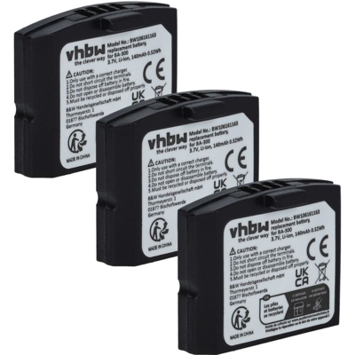 3x Batteria 140mAh (3.7V) per cuffie Sennheiser IS410, IS410TV, RI410, RS4200, RS4200 TV, RS4200TV, SET 830 sostituisce BA-300, BA300. - Vhbw