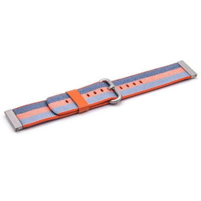 Cinturino di ricambio compatibile con Samsung Gear S3 Classic, S3 Frontier, SM-R760 smartwatch fitness-tracker 12.3cm + 8.5cm blu / arancione - Vhbw