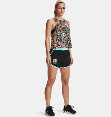 Shorts UA Fly-By 2.0 GRD da donna