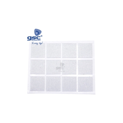 Set 12 adesivi quadrati in feltro 20x23mm bianco GSC 003802766