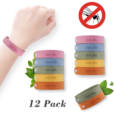 Skymore 12PCS Braccialetto repellente per zanzare per bambini Repellente per zanzare regolabile per adulti
