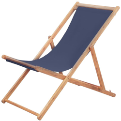 YOUTHUP Sdraio da Spiaggia Pieghevole in Tessuto e Telaio in Legno Blu - Blu en oferta