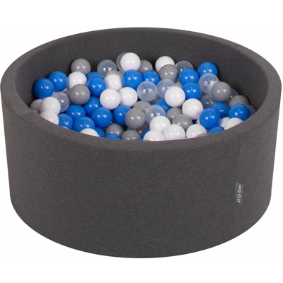 90X40cm/300 Palline ? 7CM Piscina Di Palline Colorate Per Bambini Tondo Fabbricato In EU, Grigio Sc:Grigio/Bianco/Blu/Transparente - grigio