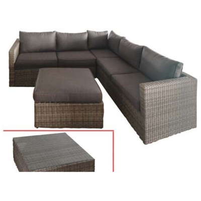 Set salotto completo divano e tavolo rattan louge - Fraschetti