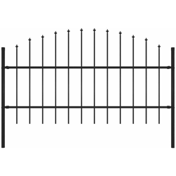 Recinzione Giardino Punta a Lancia (0,75-1)x1,7m Acciaio Nero - Nero - Vidaxl precio