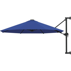 Ombrellone a Muro con Palo in Metallo 300 cm Blu - Blu - Vidaxl en oferta
