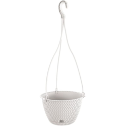 Vaso di fiori rotonda sospesa 4,8L Splofy Round W di plastica in colore bianco Ø27 x 16,6 cm - Prosperplast en oferta