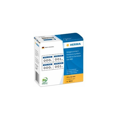 4833 etichetta autoadesiva Blu, Bianco 1000 pezzo(i) - Herma