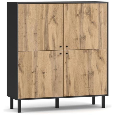 Elegante Mobile Tv Bewer In Stile Legno, Cassettiera Moderna Bewer 140 Cm