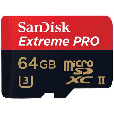 MicroSDXC UHS-II da 64GB Extreme PRO Class 10 (C10) UHS Speed Class 3 (U3)