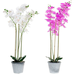 Pianta Decorativa DKD Home Decor Bianco Stoffa Gres Lilla (2 pcs) precio