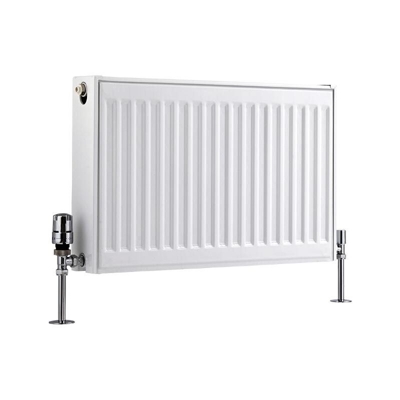 Hudson Reed Eco Radiatore Termoarredo a Piastra Type 22 - Termosifone Convettore Bianco - 879W - 400 x 600mm - Riscaldamento ad Acqua Calda