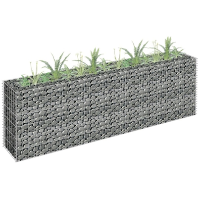 Gabbione Letto Rialzato in Acciaio Zincato 180x30x60 cm