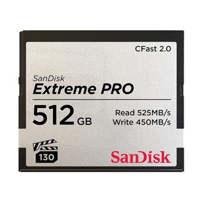 Extreme PRO CFast 2.0 Scheda di Memoria da 512 GB, fino a 525 MB / sec
