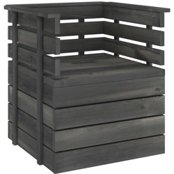 vidaXL Poltrona da Giardino in Legno Massello di Pino Grigio Scuro - Grigio precio