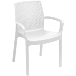 Sedia impilabile effetto rattan, Made in Italy, 60, 5x54x82, color Bianco - Dmora en oferta