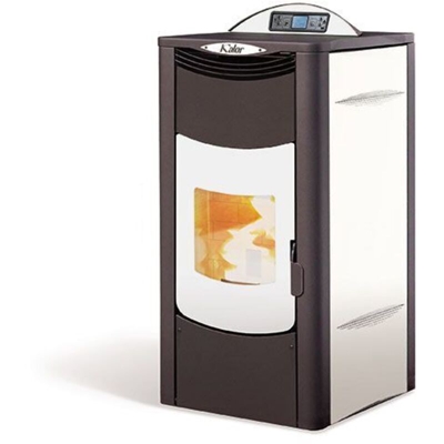 Kalor - Stufa a pellet idro ventilata Ada per riscaldamento acqua 27,34 kw > Bianco