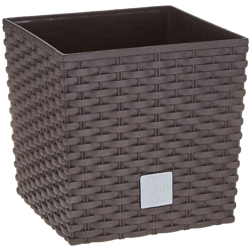 Vaso Rato da 10 litri con contenitore per piantare in ocra scuro 22,3 x 22,3 x 22,8 cm. precio