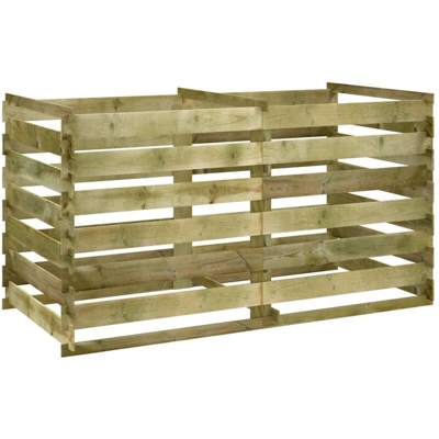 Compostiera a Stecche Pino Impregnato 160x80x58 cm - Marrone - Vidaxl