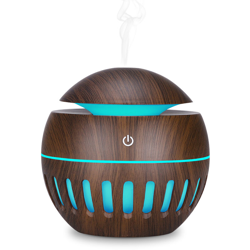 legno USB mini umidificatore montati su un veicolo scavato Colorful Night Light (YX-003E venature del legno di profondita) precio