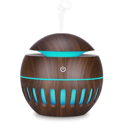 legno USB mini umidificatore montati su un veicolo scavato Colorful Night Light (YX-003E venature del legno di profondita)