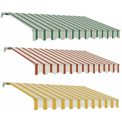 Tende da sole a Bracci Balcone Alluminio Avvolgibile a Barra quadra San Giorgio - Colore: Rigato Verde/Bianco - Dimensioni: 4 x 3 m en oferta