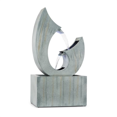 Trumpet Flow Fontana da Gardino 8W Metallo Zincato LED