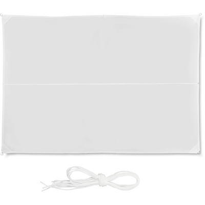 Tenda a Vela Rettangolare, Idrorepellente, Anti UV, Corde di Supporto, Terrazza e Giardino, LxP: 3x4 m, Bianca