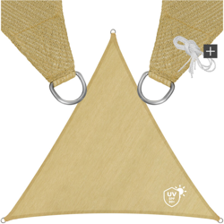 Tectake - vela ombreggiante triangolare in polietilene, beige - telo ombreggiante, ombreggiante, telo vela ombreggiante - 300 x 300 x 300 cm - beige en oferta