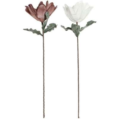 Fiori Decorativi Bianco Rosa EVA (etilvinilacetato) (2 pcs) - Dkd Home Decor