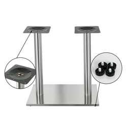 Melko base del tavolo con struttura a doppia colonna in acciaio inox, ca. 70 x 40 x 72 cm - può essere combinato con un piano a scelta precio