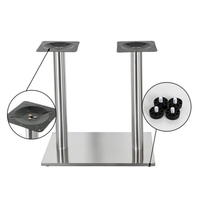 Melko base del tavolo con struttura a doppia colonna in acciaio inox, ca. 70 x 40 x 72 cm - può essere combinato con un piano a scelta