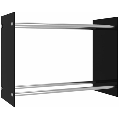 Porta Legna Nero 80x35x60 cm in Vetro - Nero - Vidaxl