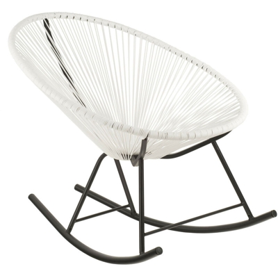 Pack 2 Sedie a Dondolo Acapulco Bianco Polietilene – Acciaio - Sklum