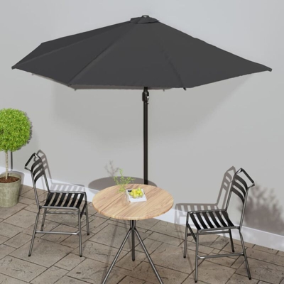 YOUTHUP Ombrellone Balcone Palo Alluminio Antracite 300x150 cm a Metà - Antracite